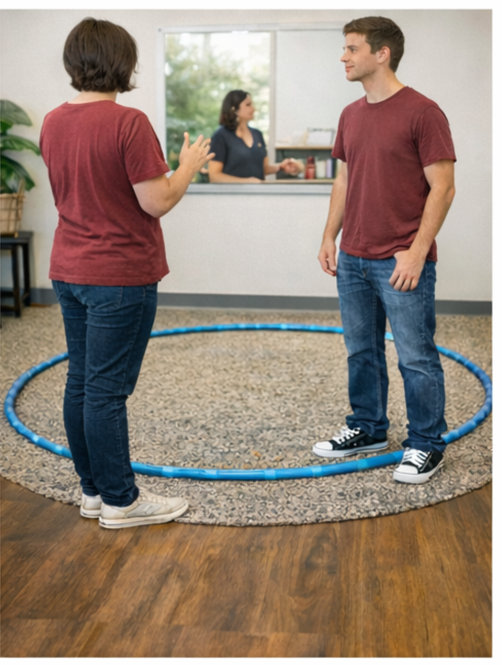 Hula hoop used to teach personal space