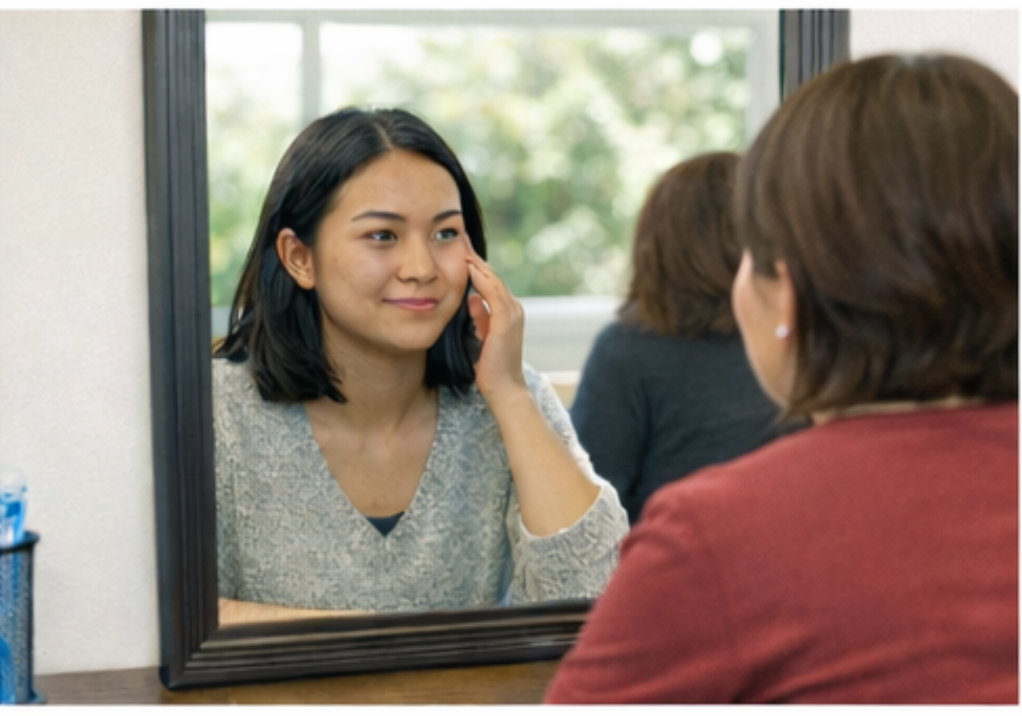 Mirrors used for nonverbal communication practice